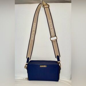 Anne Klein Dark Blue and Beige Crossbody Bag